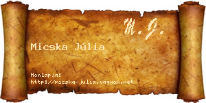 Micska Júlia névjegykártya
